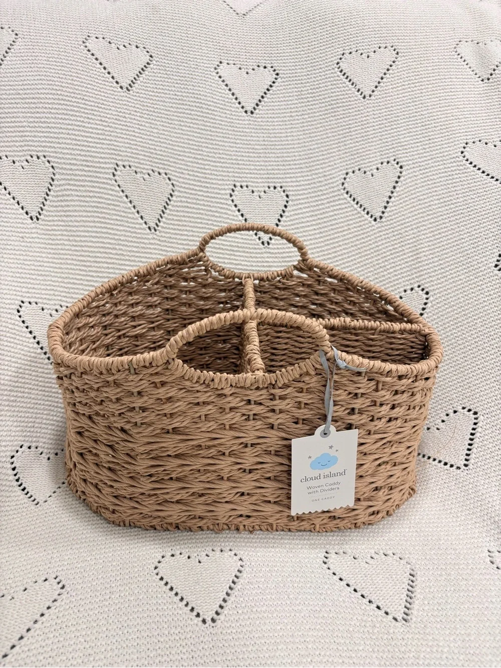 cloud island woven diaper caddy with dividers